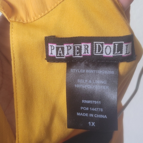 Elegant Yellow Gold Sleeveless Dress Plus Size 1X - Picture 2 of 8